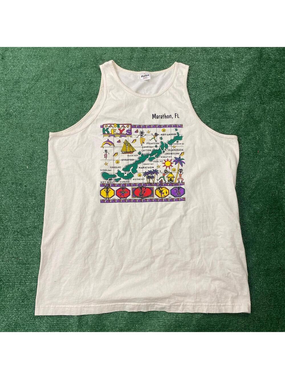 Vintage 90’s Marathon Florida Map Tropical Tank Top
